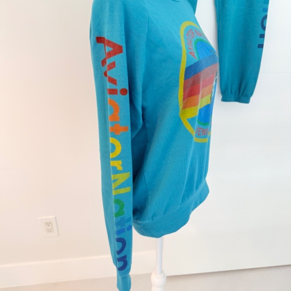 Aviator Nation Teal Blue VENICE CA Pullover Sweatshirt & Jogger Set - Picture 3 of 12